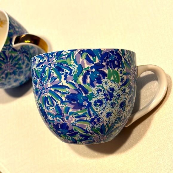 Lilly Pulitzer Gold Handle Ceramic Coffee Cups - Picture 3 of 6